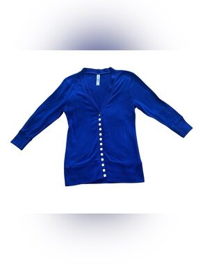 Zenana Outfitters Royal Blue V-Neck Button-Front Sweater